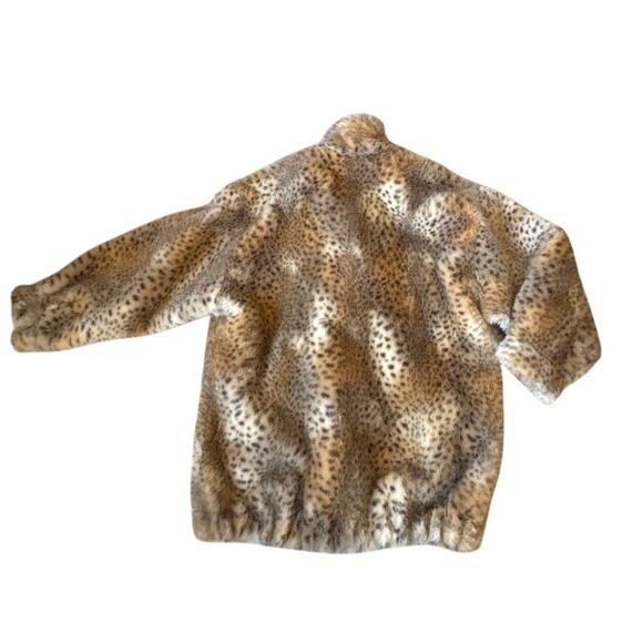 French Made Faux Fur Leopard Coat La Maison Fausse Fourrure XS - Picture 7 of 8